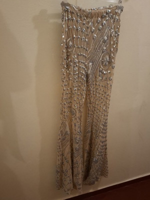 Nidodileda pants with sequins, refurbished, size S/M, beige