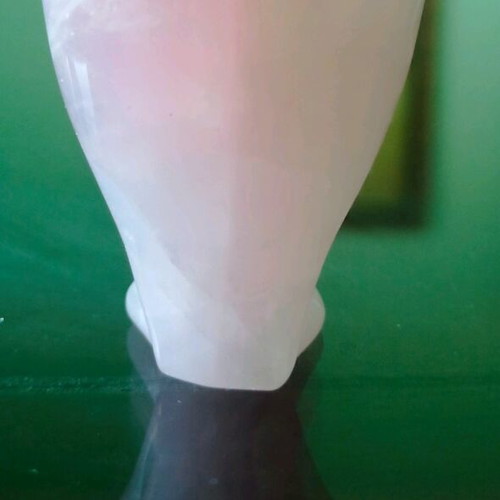 Rose quartz angel hand carved semi-precious stone like new