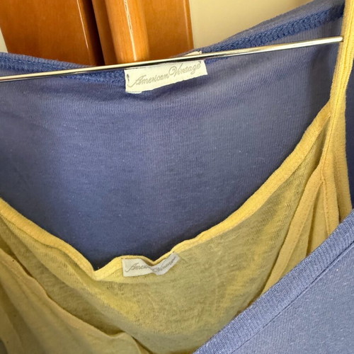American Vintage double top like new, blue and yellow, size S