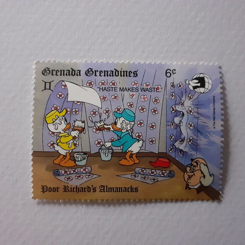 Walt Disney Poor Richard's Almanacks Stamp Set 8 Mint