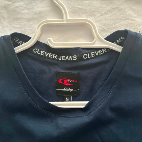 Clever men's T-shirt with print, new, size M, blue and yellow