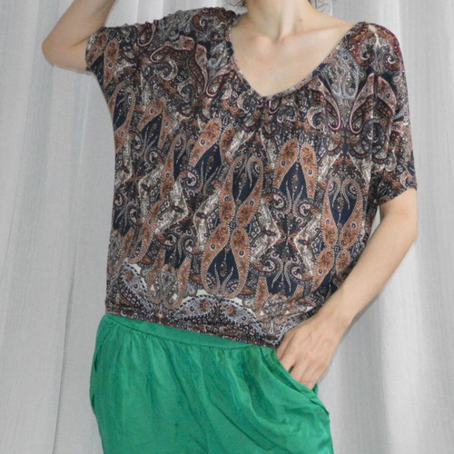 Bershka Paisley Print Boho Top Size M like new