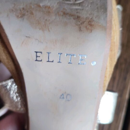 Elite leather sandals like new, gold color, size 40