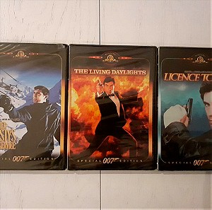 James Bond (George Lazenby & Timothy Dalton 3 ταινίες) - Ολοκαίνουρια DVDs