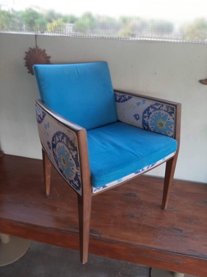 Wooden cafe armchair in three color combinations
