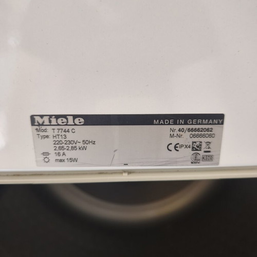 Miele T7744C dryer used, 6 kg load capacity