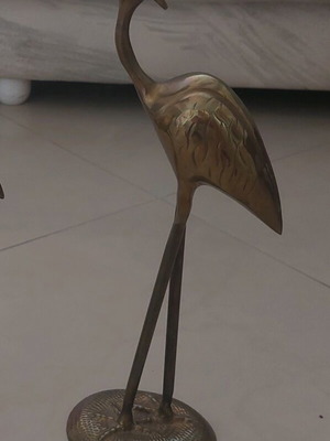 Metal decorative heron 34cm tall like new