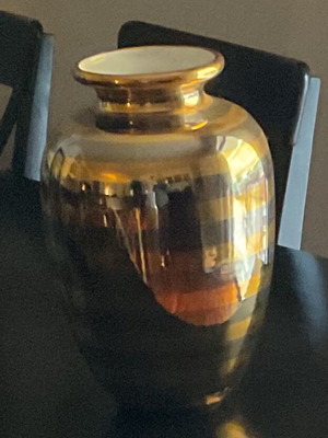 Italian Bosa Vase and Candleholders 24K Gold Like New
