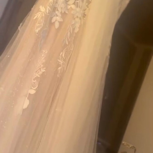 Wedding dress used with veil and elastic petticoat size M