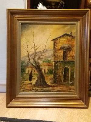 Sp. Diakoumakos Bukoliko oil painting used 57.5x67.5 cm