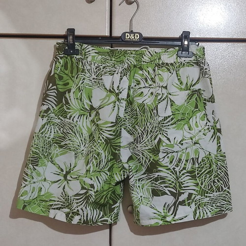 Men's swim shorts size L like new, white and green