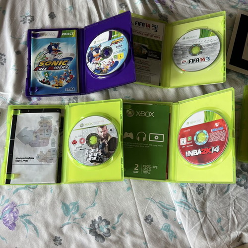 Xbox 360 games bundle with Sonic Free Riders, GTA 5, NBA, Kinect