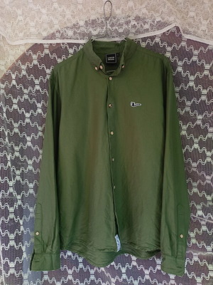 Lakor shirt green size L like new, 100% cotton embroidered pipe