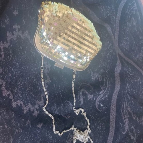 Evening shoulder bag new, gold