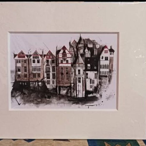 Ramsay Garden illustration print by Liana Moran, Edinburgh
