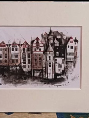 Ramsay Garden illustration print by Liana Moran, Edinburgh