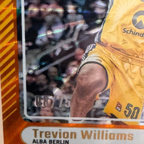 Trevion Williams Orange Laser Parallel Card 08/75, EuroLeague 2024-25, Alba Berlin