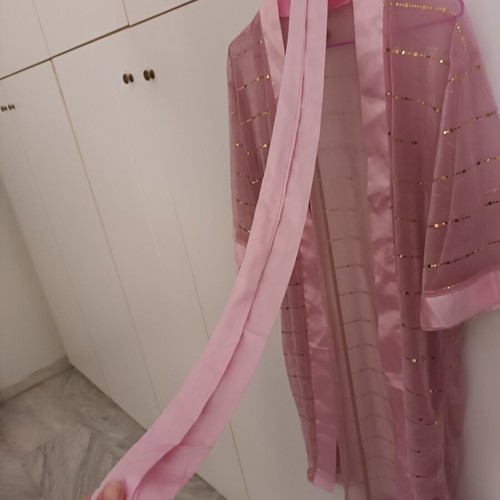 Nightgown set with robe, like new, pink, size M
