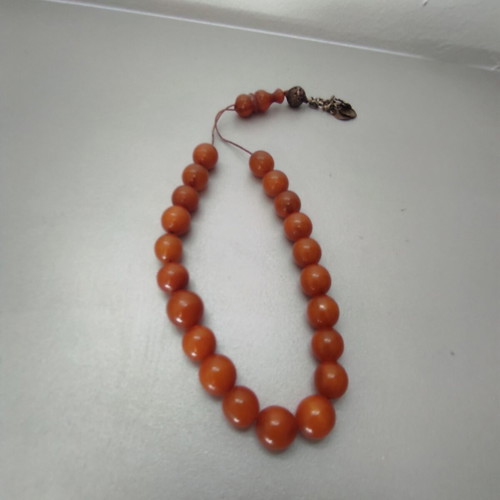 Komboloi mastic 21 beads vintage metal part used