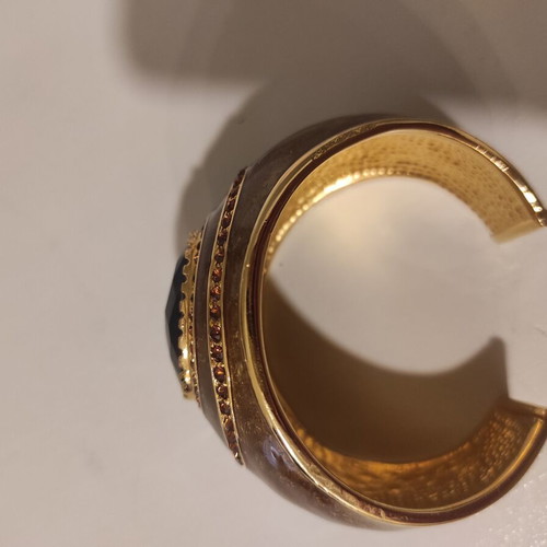 Roberto Cavalli bracelet cuff 5.5 cm wide like new, black and gold