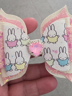 Hairbows new, white and pink