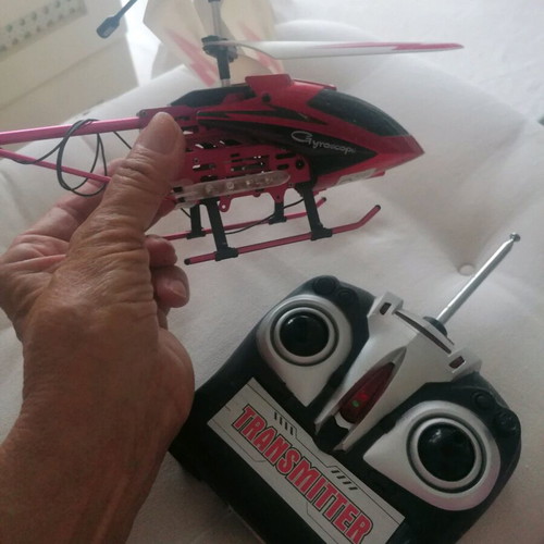 Toy helicopter used with remote control
