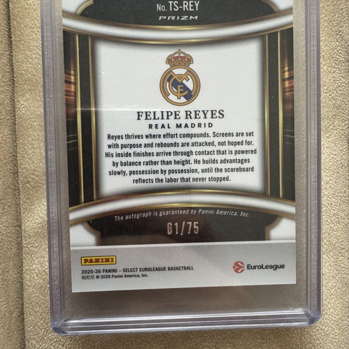 Felipe Reyes Real Madrid 2025-26 Select EuroLeague Top Shelf Signatures 61/75 new