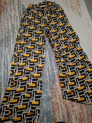Helmi Retro Geometric Wide-Leg Pants Size L Like New