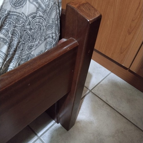 Wooden bunk bed used with 3 beds and sliding third bed