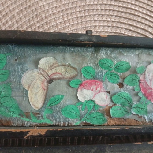 Antique Chinese Fan Case 19th Century Canton Export & Authentic Vintage Spanish Fan