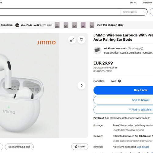 Wireless earbuds iphone like, new, pink color