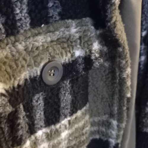 Sherpa style coat like new, size L, warm and cozy