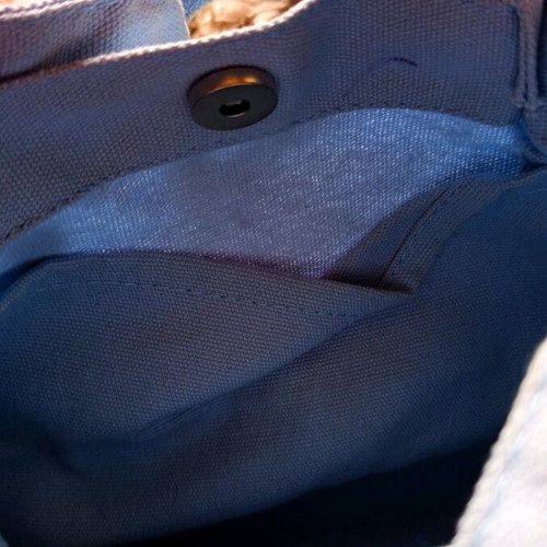 Blue Fabric Bag with Detachable Strap