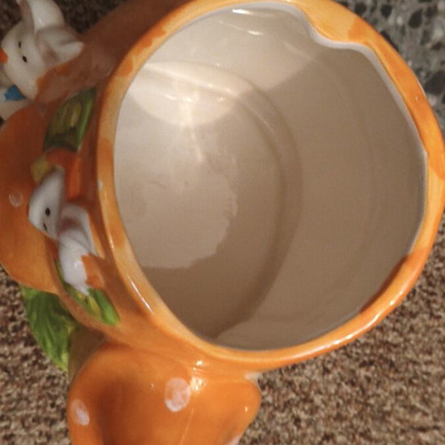 Ceramic Easter Cookie Jar Mushroom House like new