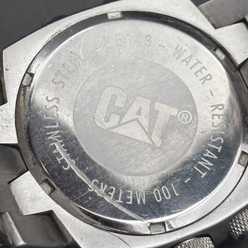 Caterpillar YE-143-11-121 Chronograph Watch like new, men's, black and silver