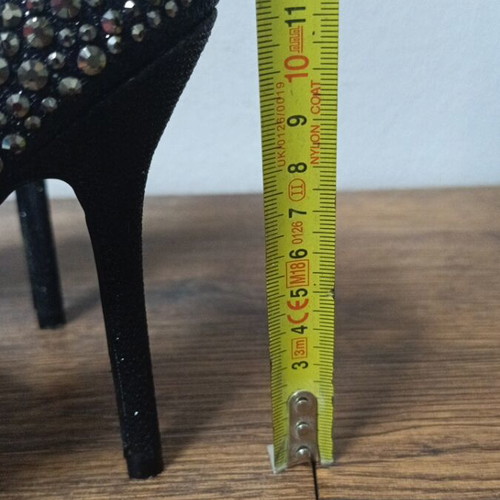 Heels with rhinestones size 37 black like new