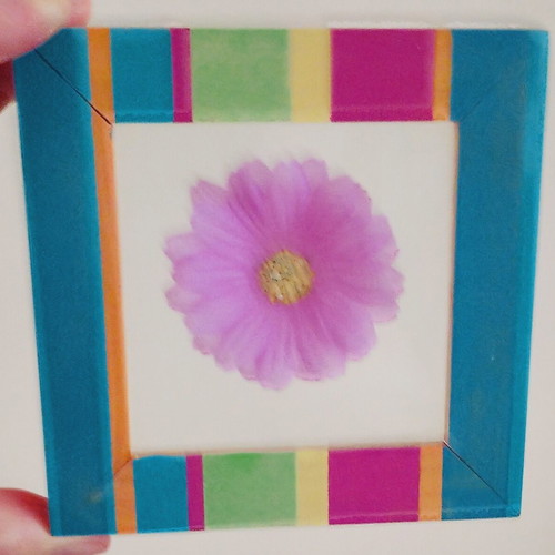 Decorative frame with encased flower, new