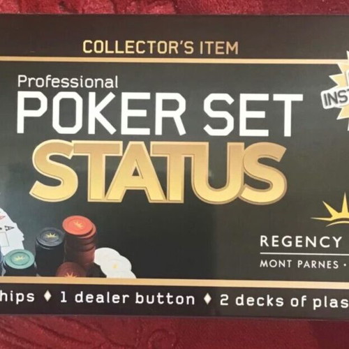 Poker set new in metal case with chips and cards