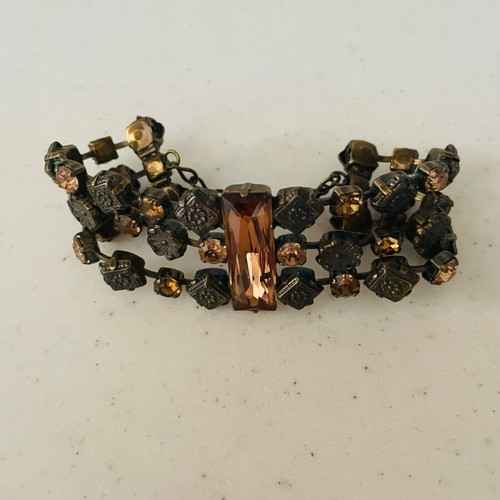 Metal bracelet new, gray and brown