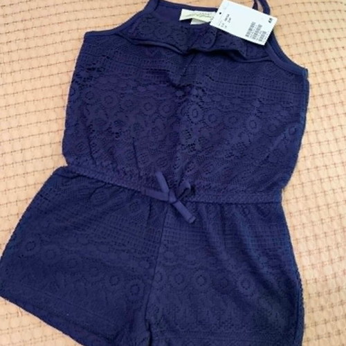 H&M Girls' Playsuit with Lace Blue New Size 98-104