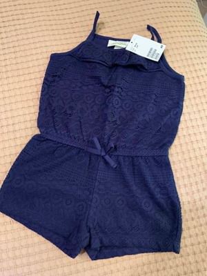 H&M Girls' Playsuit with Lace Blue New Size 98-104