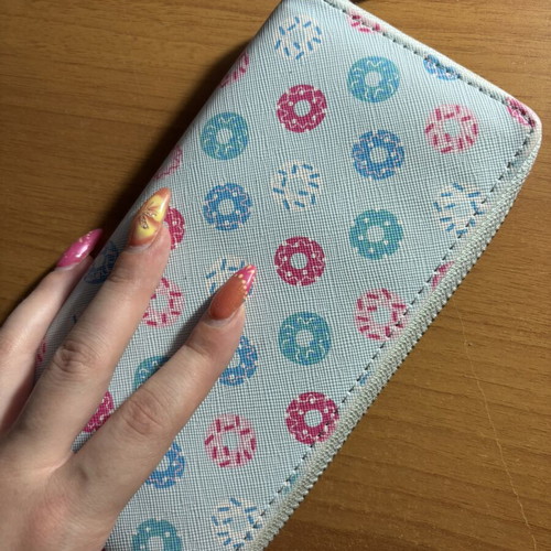 Donuts Baby Blue Wallet like new, large size