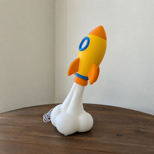 Children's rocket lamp handmade 3D like new