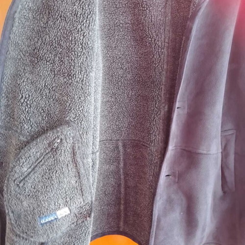 Men's coat XXL like new, gray suede with gray fur lining