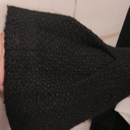 Bouclé coat with bell sleeves black like new size M