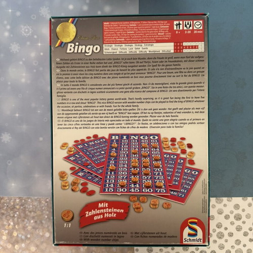 Bingo Schmidt Classic Line board game with wooden chips new