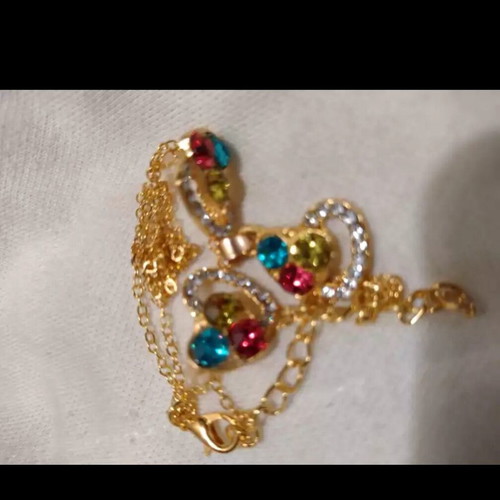 Exclusive Colorful Heart Jewelry Set new, gold plated