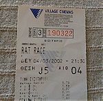  Αποκόμματα Εισιτηρίων Village Cinemas Ταινιών του 2002