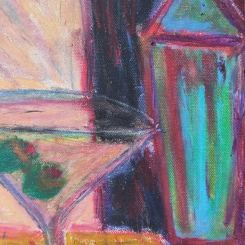 Martini Mood Original Oil Painting 40×30 cm like new