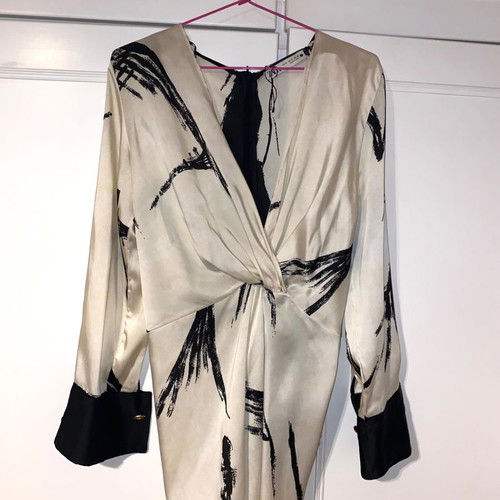 Zara satin black and white blouse medium